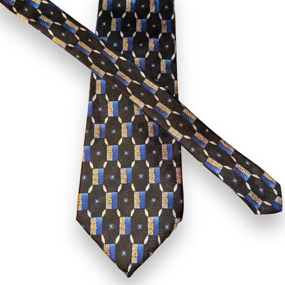 Robert Talbott Studio Blue & Black Handmade in USA Tie - Picture 1 of 6